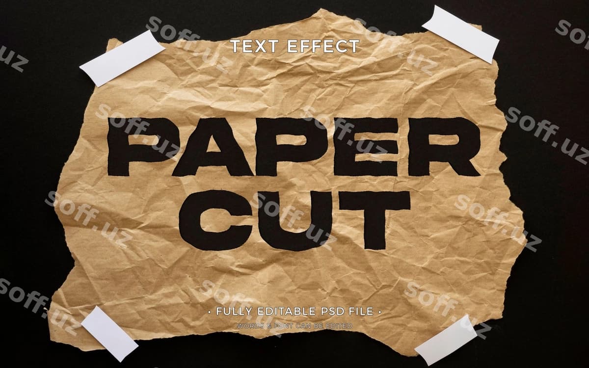 Qogʻoz tekstura matn effekti | Paper texture text effect