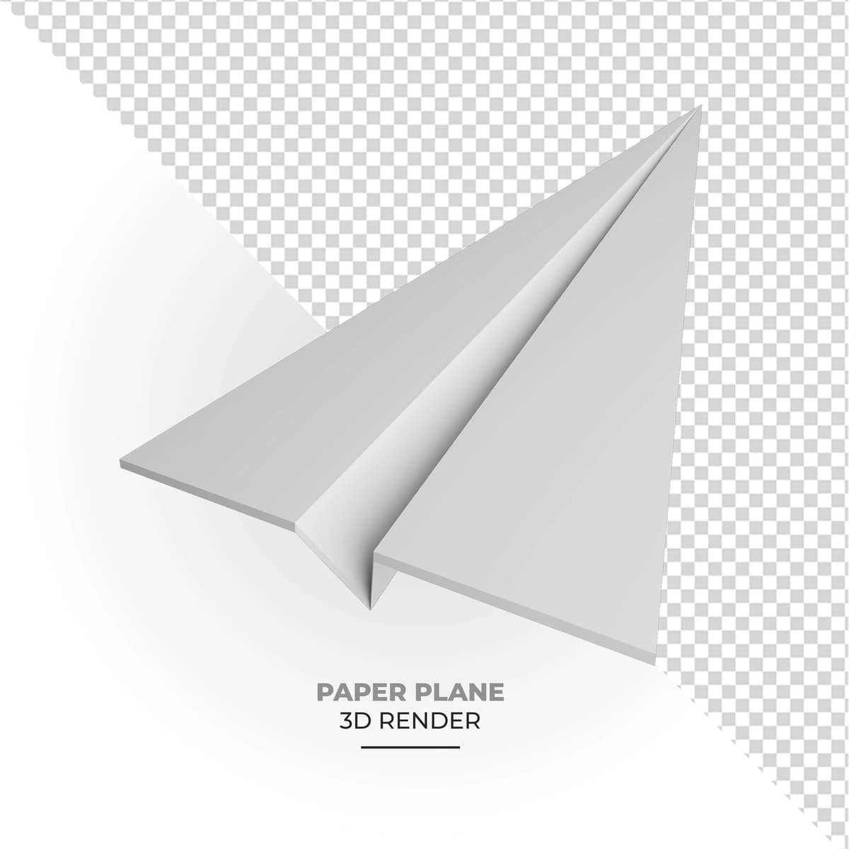Qog'oz tekis oq rangli 3D render dizayni | Paperplane white color 3d render design