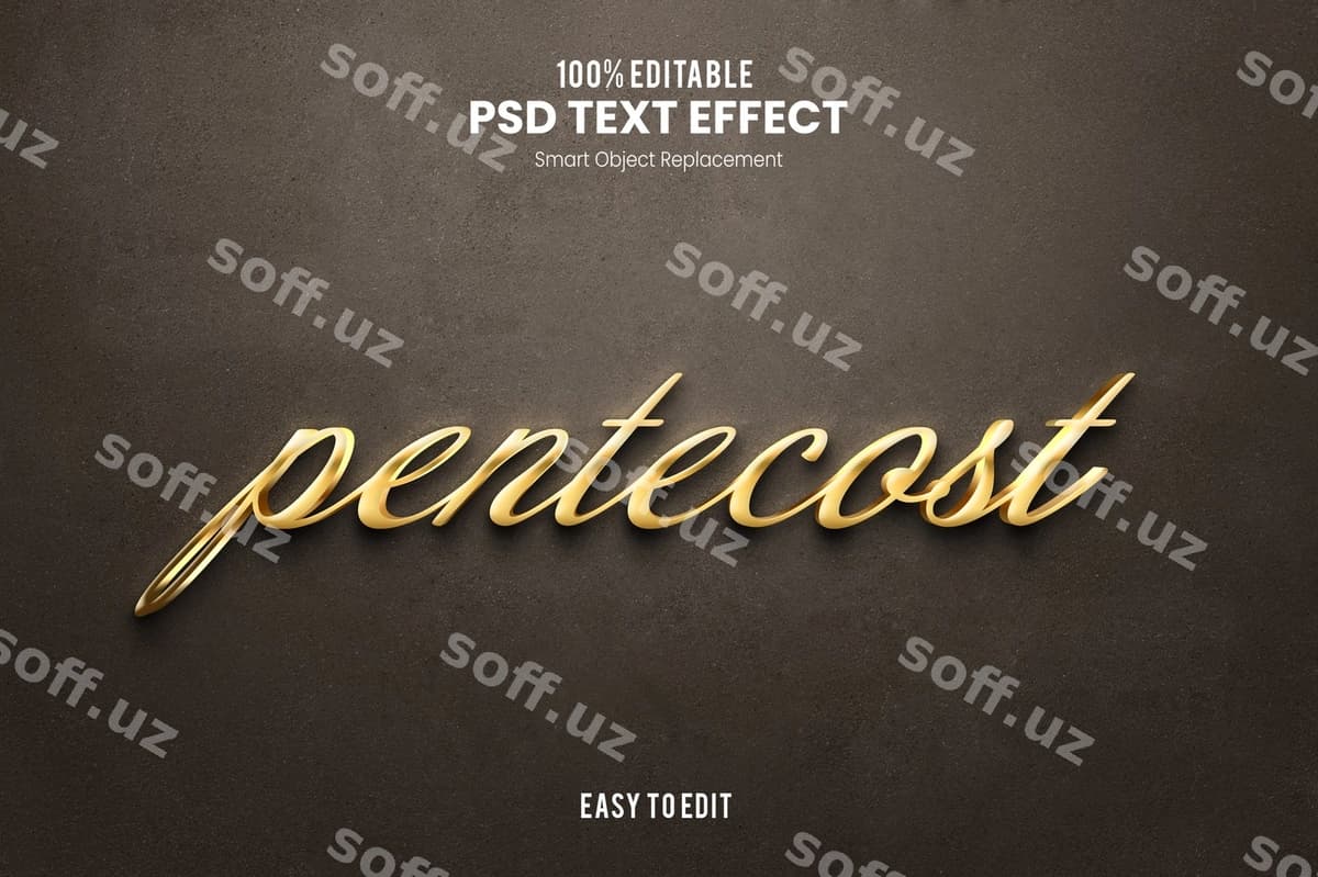 Pentekost shirin effekti | Pentecost gold text effect