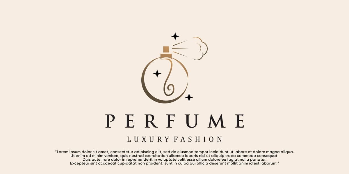 Ayollar uchun go'zallik parfyumeriyasi logotipi shabloni ijodiy chiziqli uslubdagi atir | Feminine beauty perfume logo template creative linear style fragrance