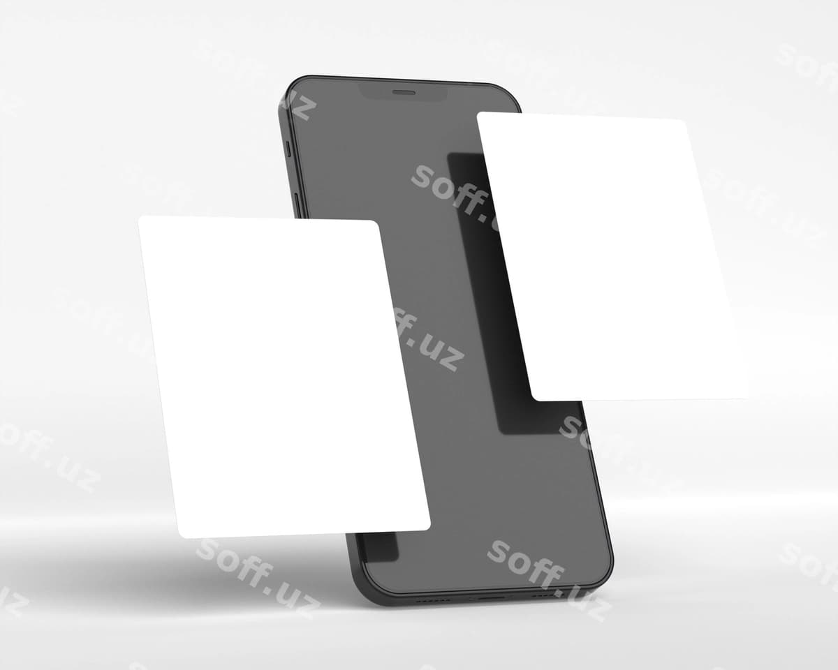 Telefonning ko'p ekranli tortishish kuchi maketi | Phone multiscreen gravity mockup