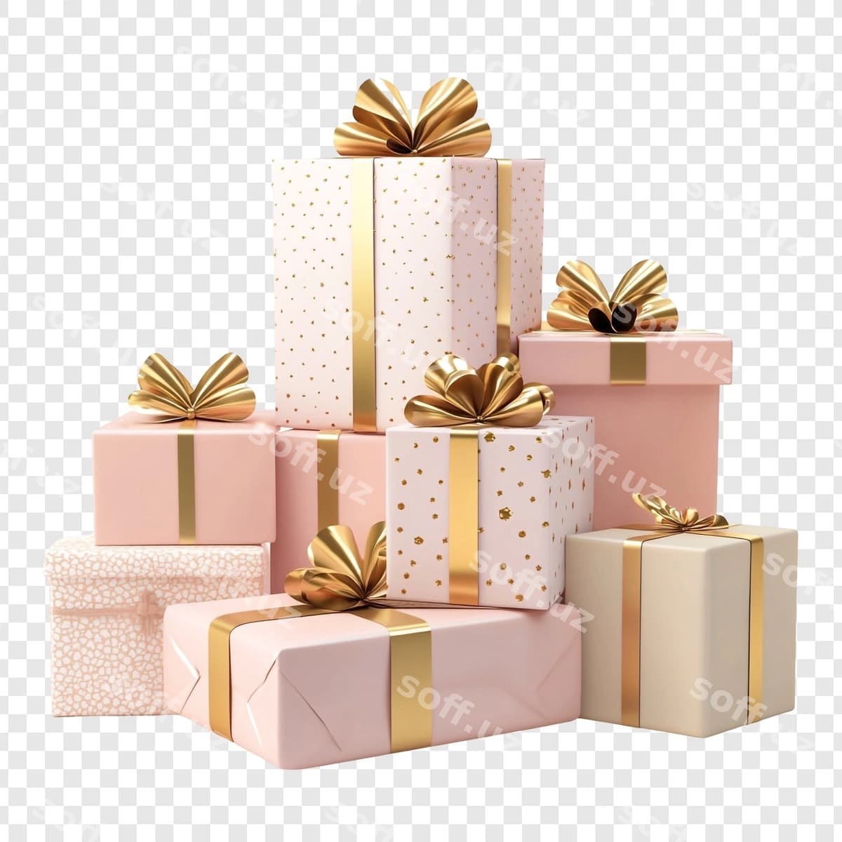 Yig'im sovg'a qutilari gulrang oltin chiroyli | Pile elegant pink gold gift boxes