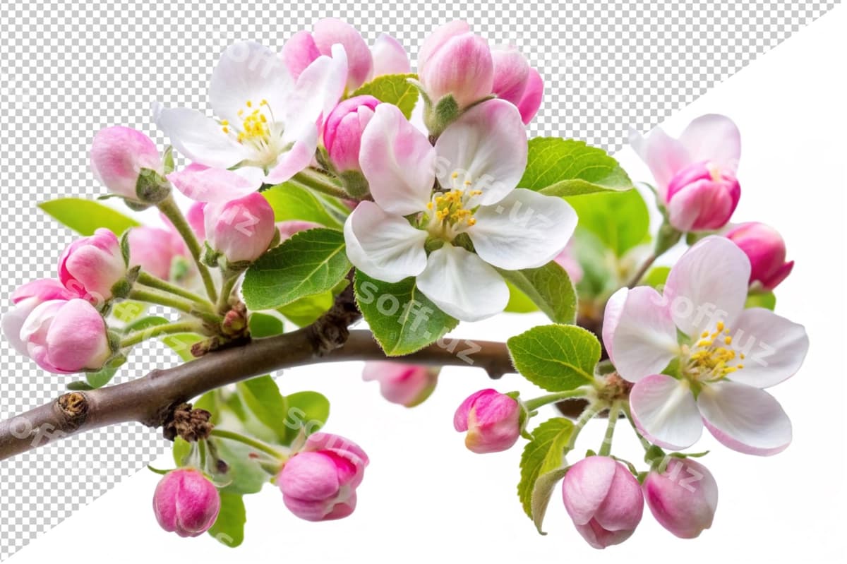 Binafsha gul daraqda gullamoqda | Pink flower is blooming branch