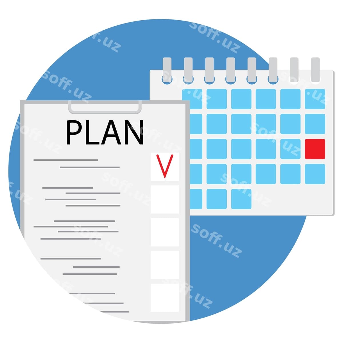 Reja kalendary ikonka vektor | Plan calendar icon vector
