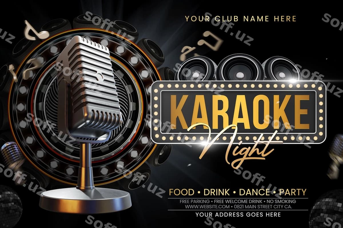 Podcast karaoke tun shou shabloni | Podcast karaoke night show template