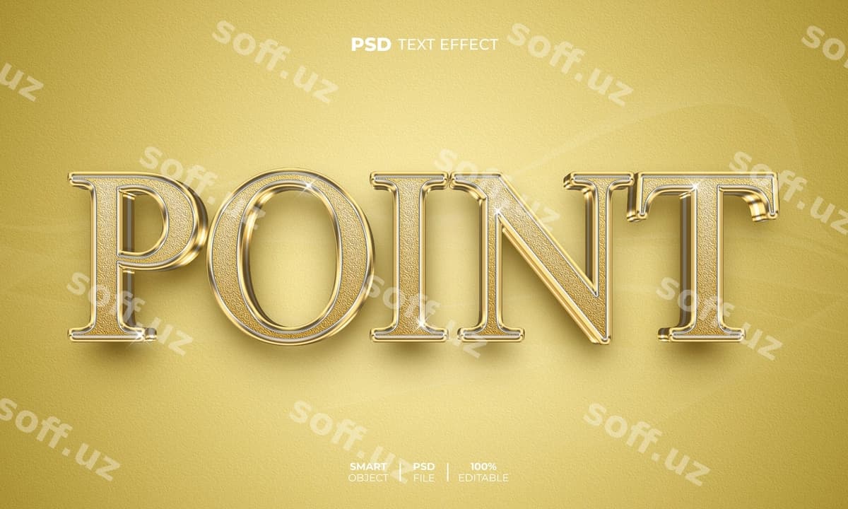 Nuqta 3D tahrirlanga matn effekti | Point 3d editable text effect