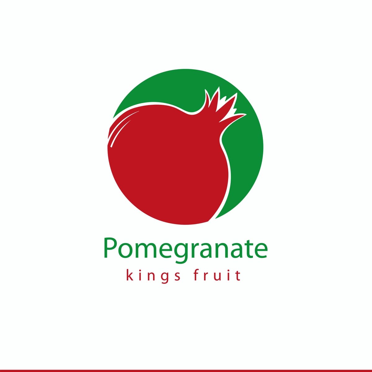 Anor logotipi qizil rangda yashil rangda | Pomegranate logo green with red