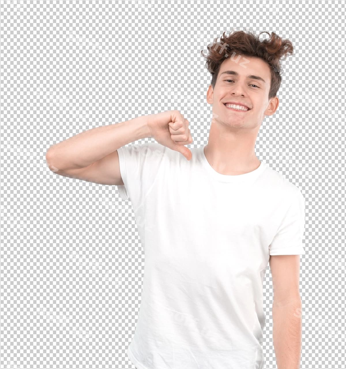 Optimistik yosh erkak gurorli jest berayotgan | Positive young guy doing gesture pride