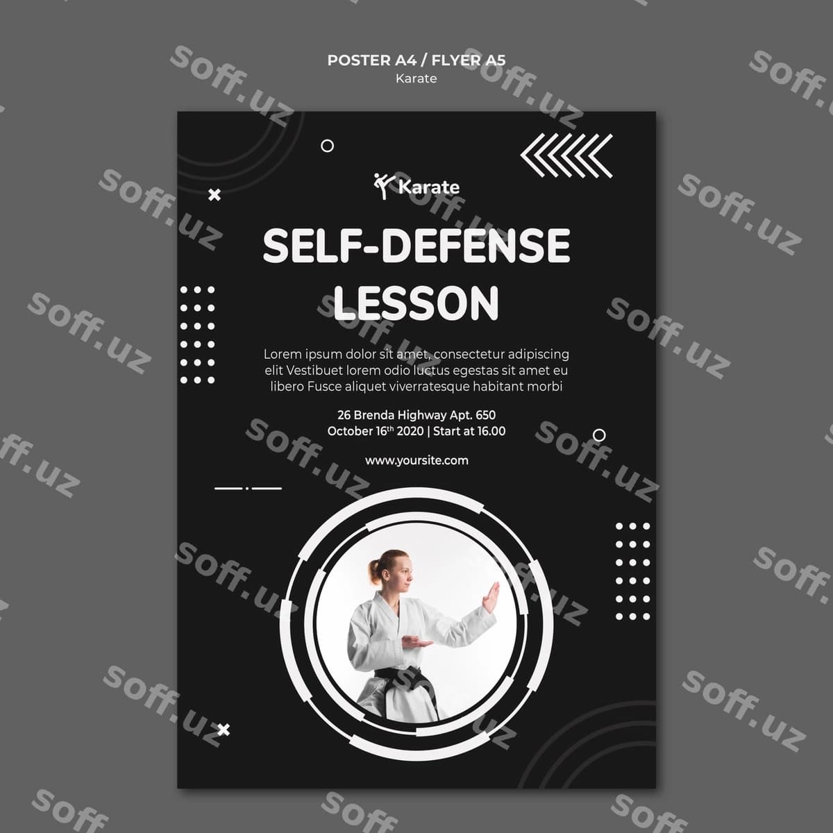 Afisha karate sinfi shabloni | Poster karate class template