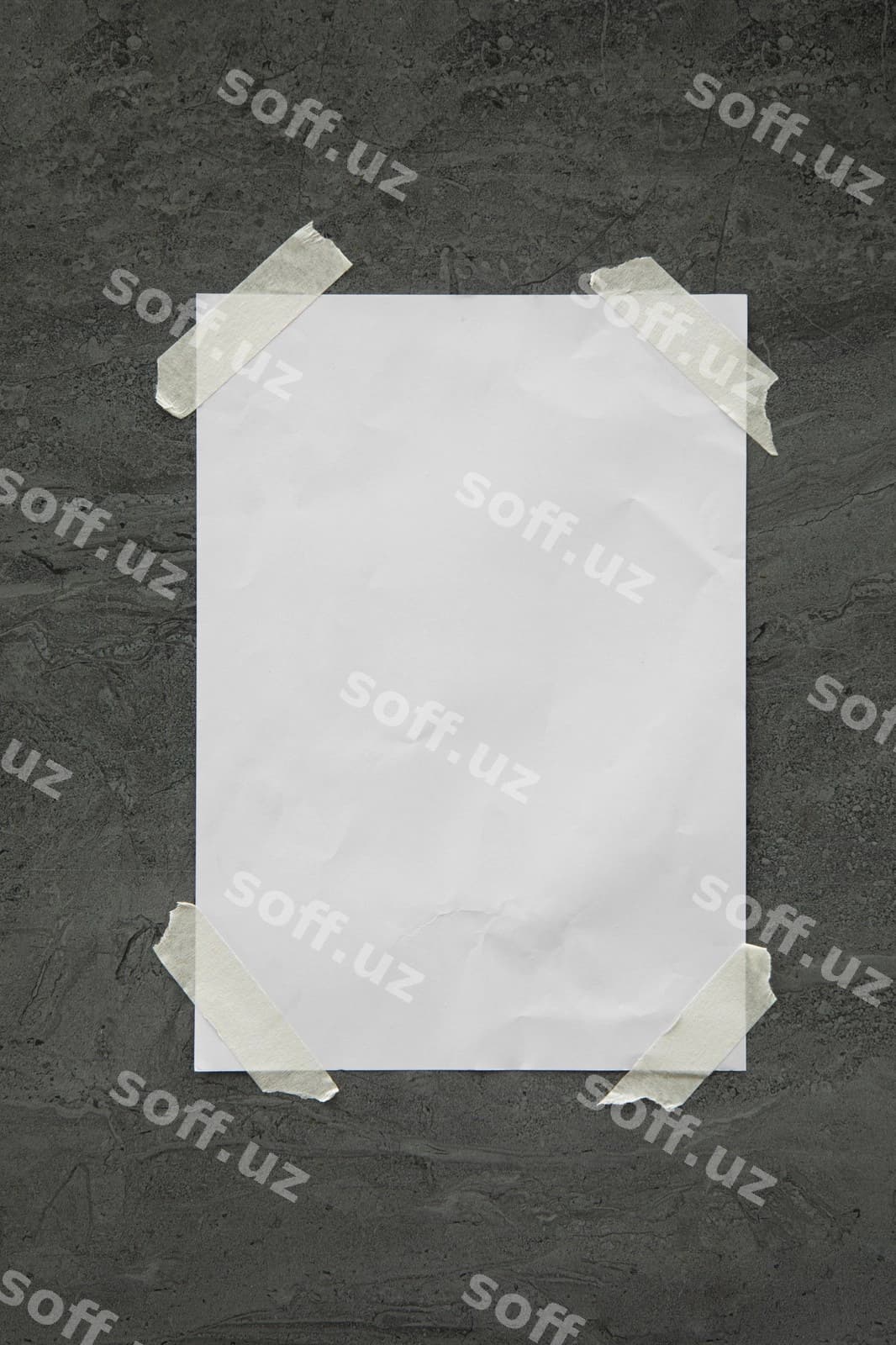 Afisha lyentali namuna | Poster with tape mockup