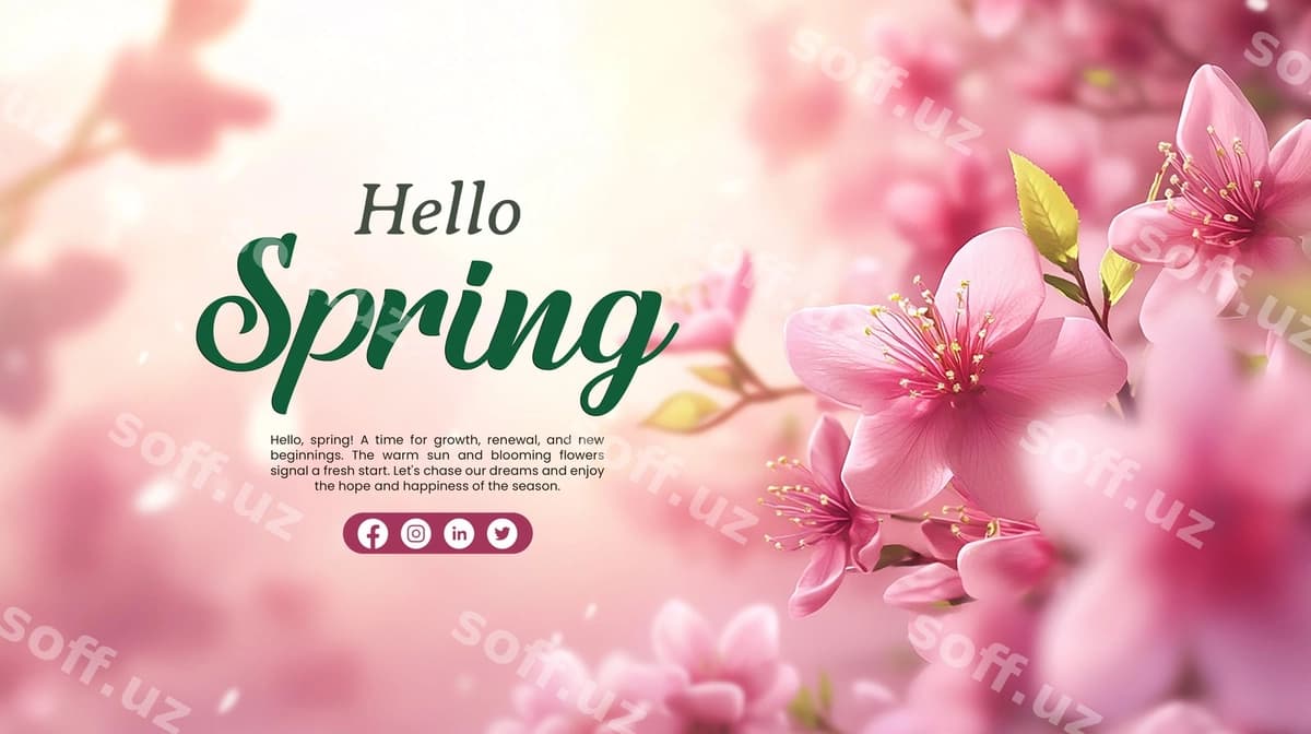 So'zlar bilan 'Salom Bahor U' posteri | Poster with words hello spring it
