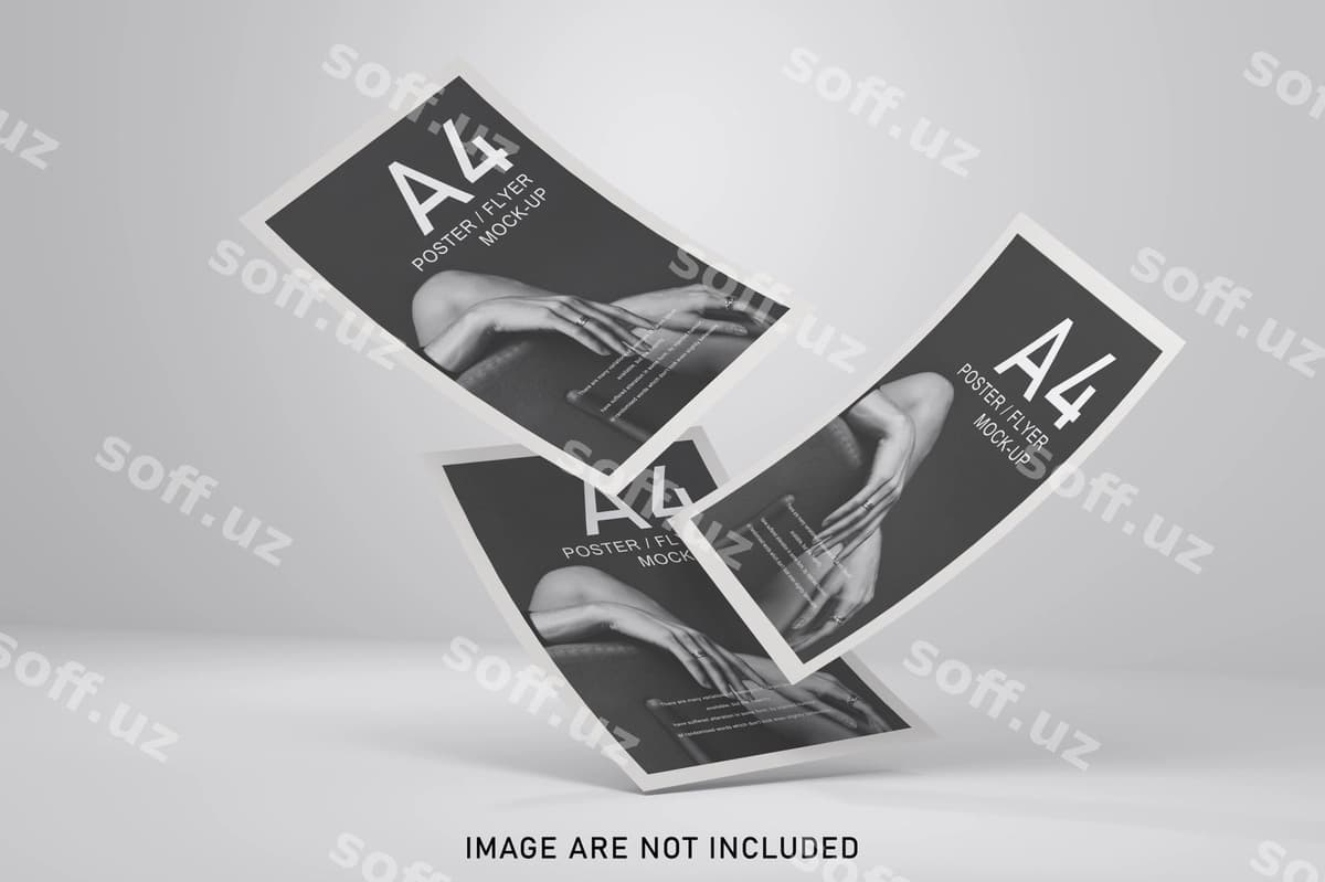 Chop etishlar namunasi yumshoq rang bilan | Posters mockup with soft color