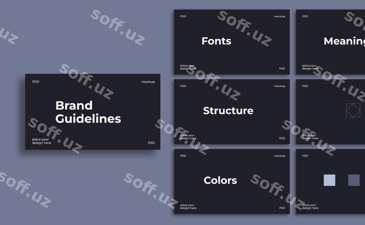 Slaydlar bilan taqdimot brendining maketi | Presentation with slides brand mockup