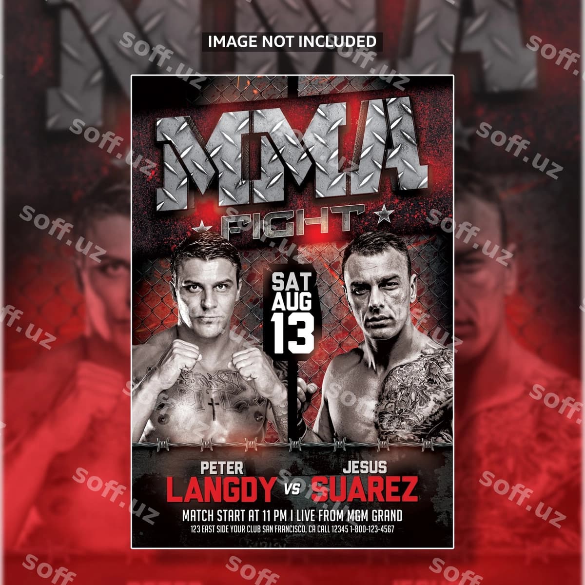 Profy fighter flyer shabloni dizayni | Pro fighter flyer template design