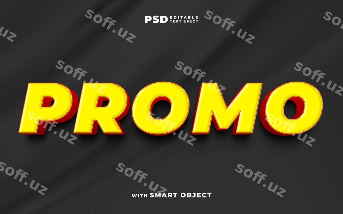 Promo tahrirlanadigan 3D matn effekti | Promo editable 3d text effect