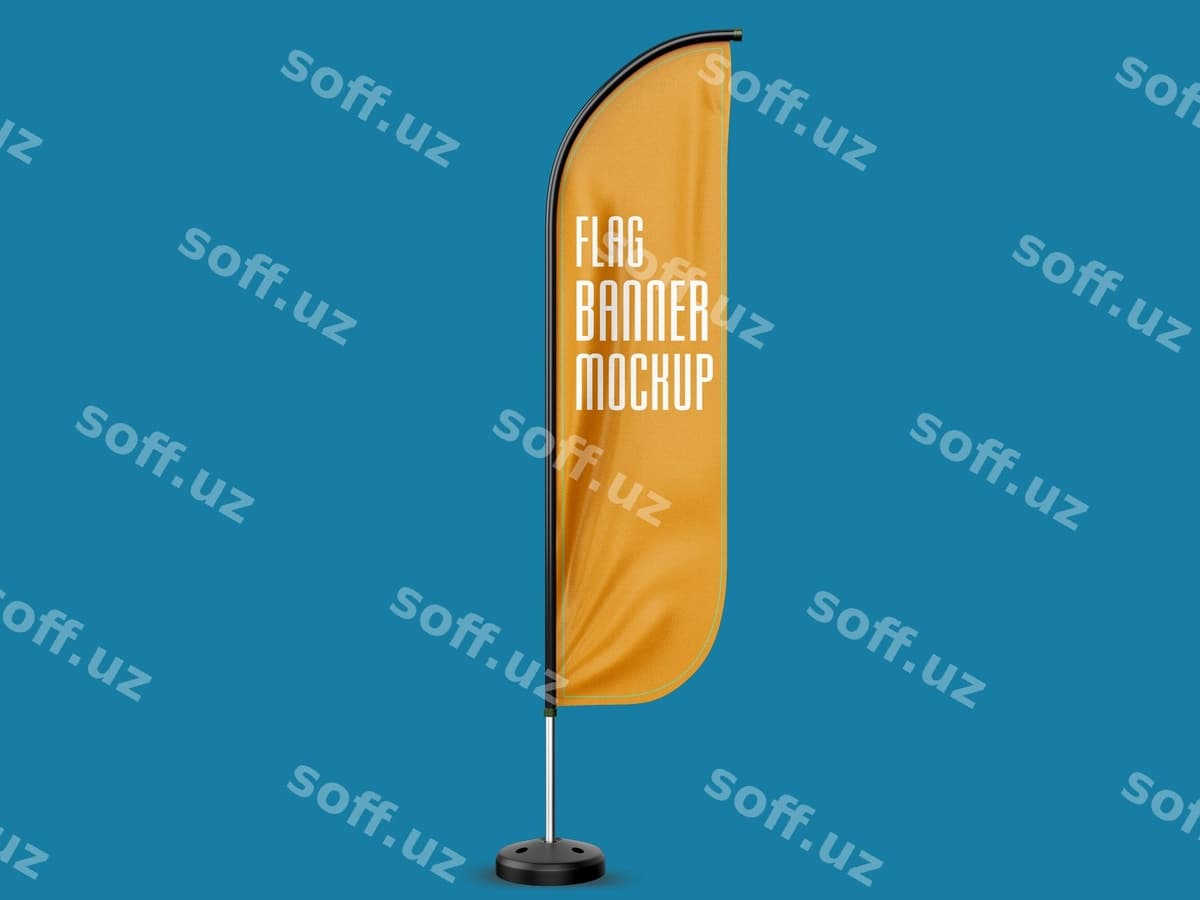 Psd bayroq baner namunasi | Psd flag banner mockup