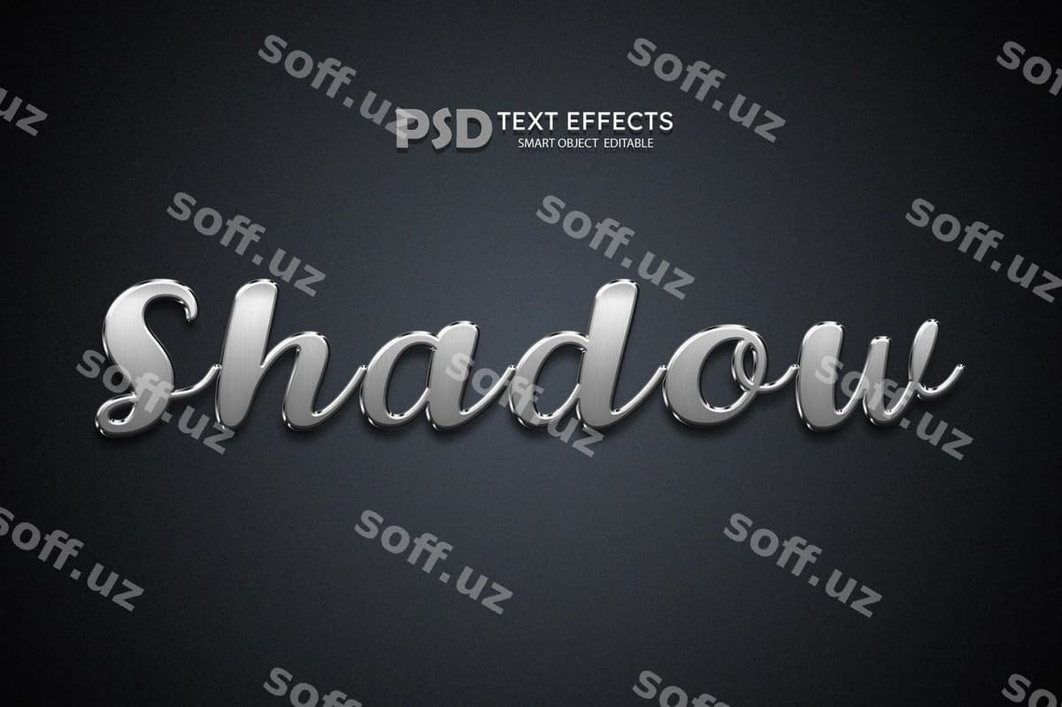 Psd soya matn stil-effekt bilan | Psd shadow text with style effect