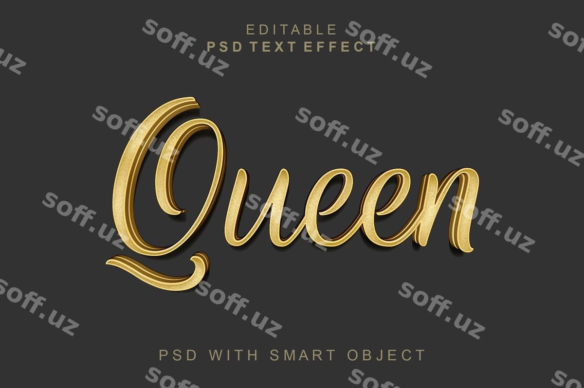 Qirosa 3D matn effekti | Queen 3d text effect
