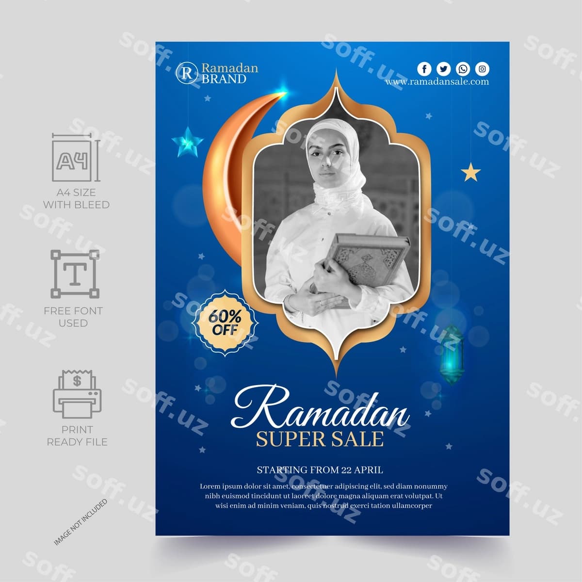 Ramazon chegirma flyer to'plam dizayni | Ramadan sale flyer collection design