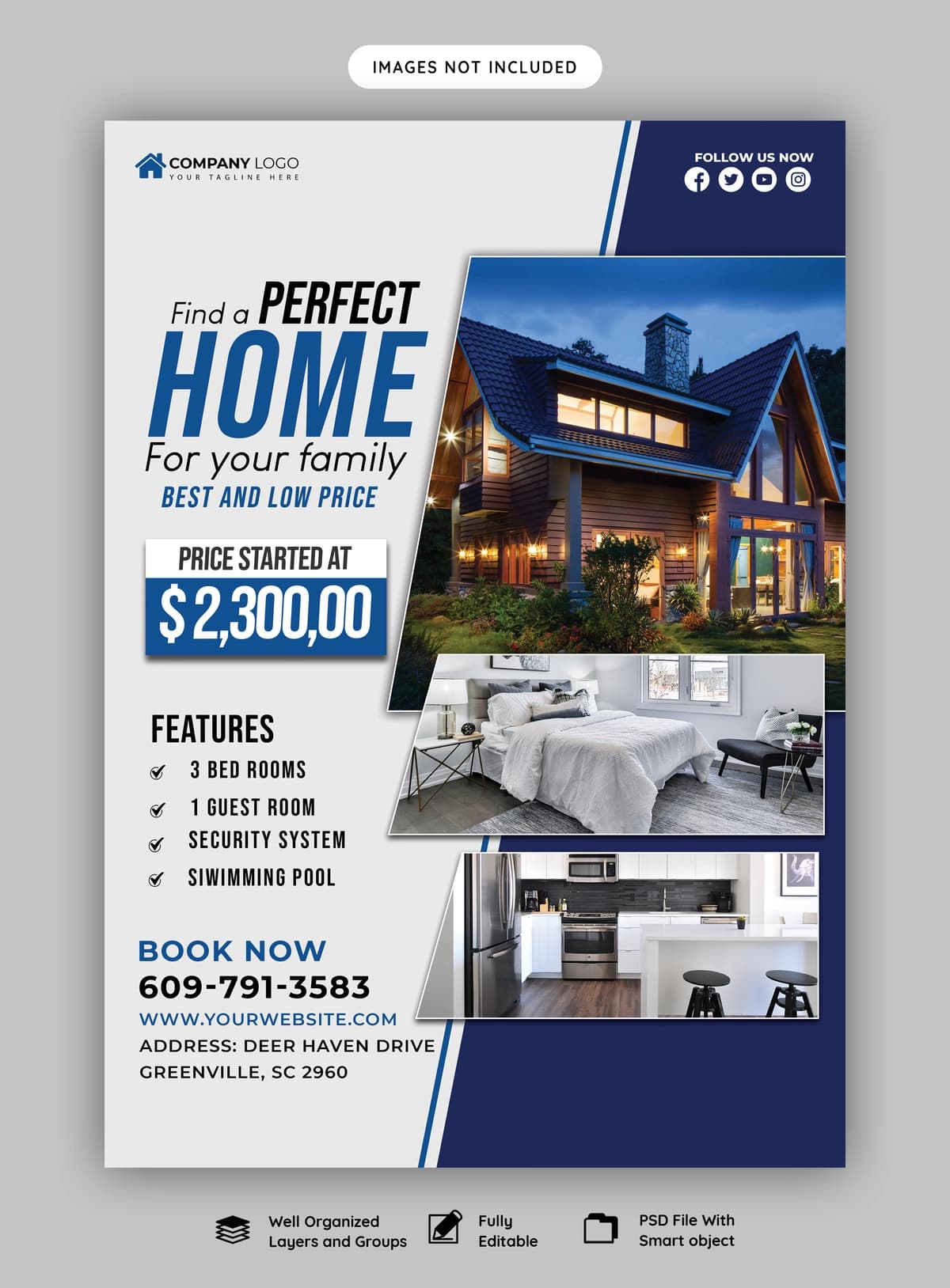 🏠 Ko‘chmas Mulk Flyer va Poster Shabloni