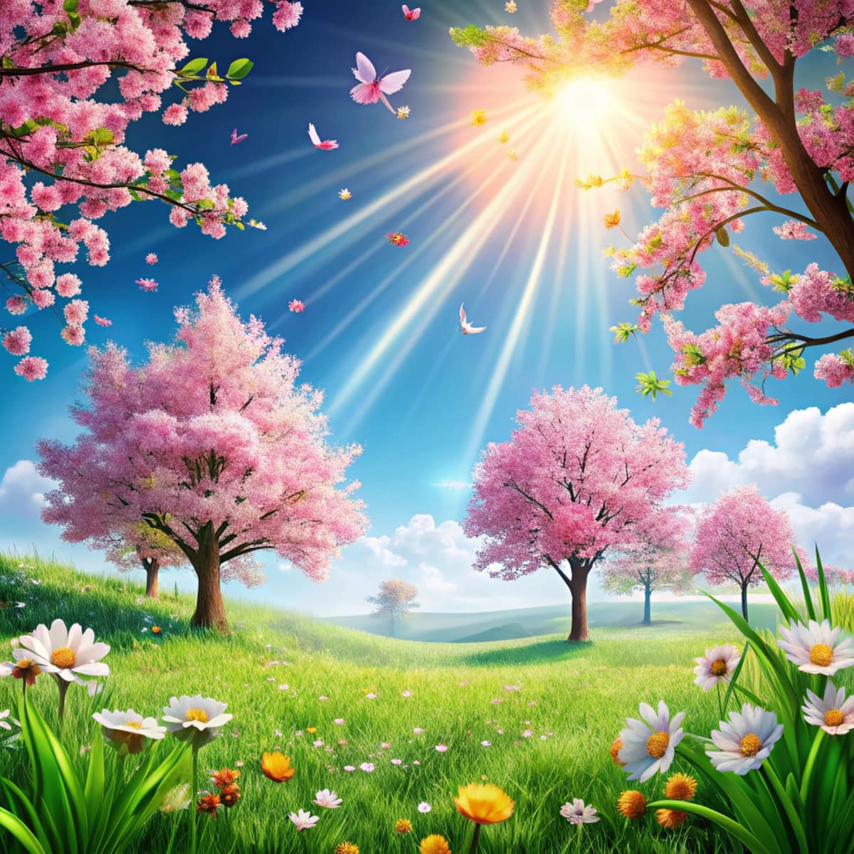 Haqiqiy fon salom bahor | Realistic background hello spring
