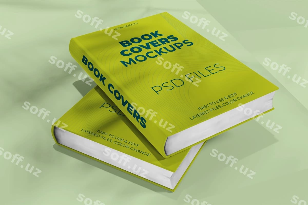 Haqiqiy kitob muqaddima namunasi | Realistic book cover mockup