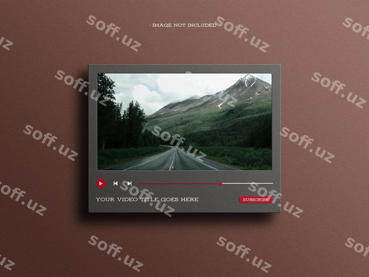 Haqiqiy ko'p vosita video o'ynatuvchi namunasi | Realistic multimedia video player mockup