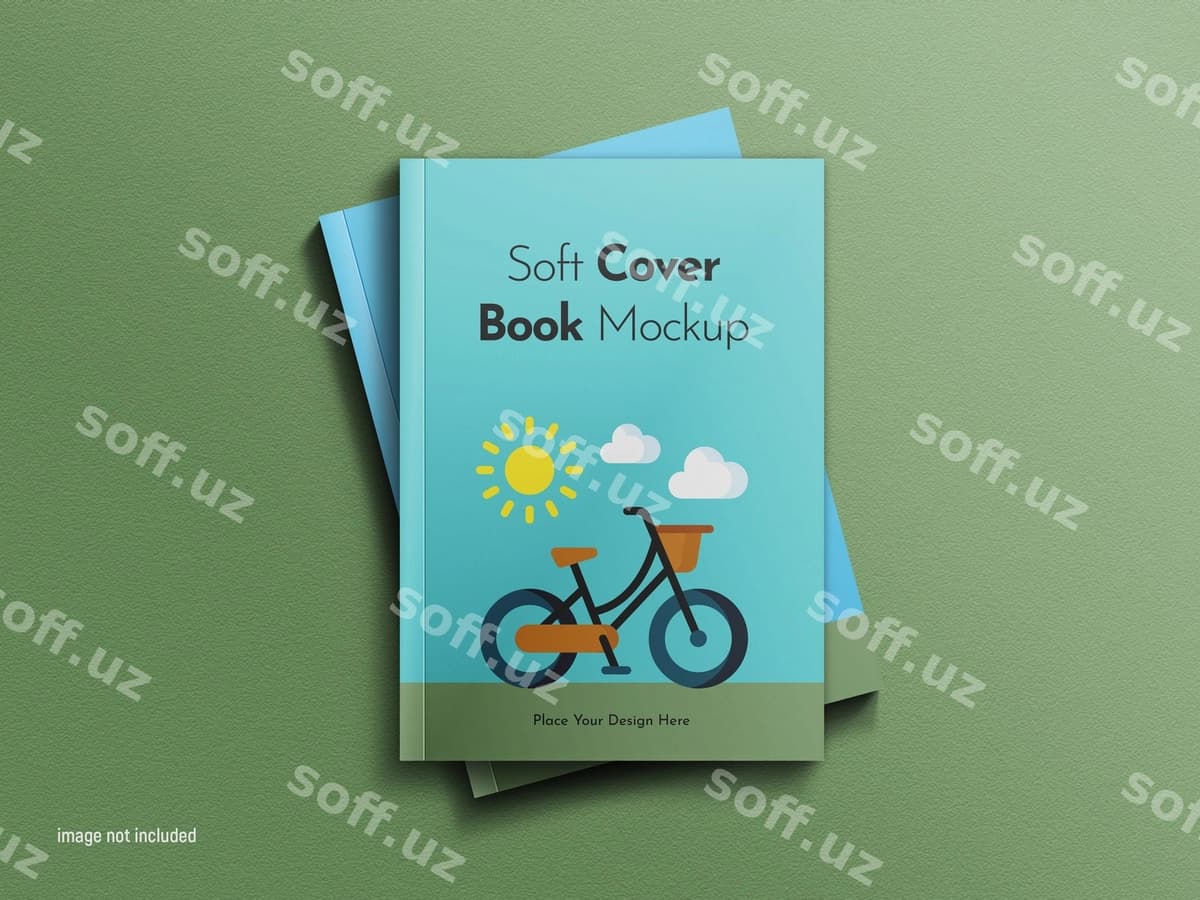 Haqiqiy psd yumshoq muqova kitob mockup | Realistic psd softcover book mockup