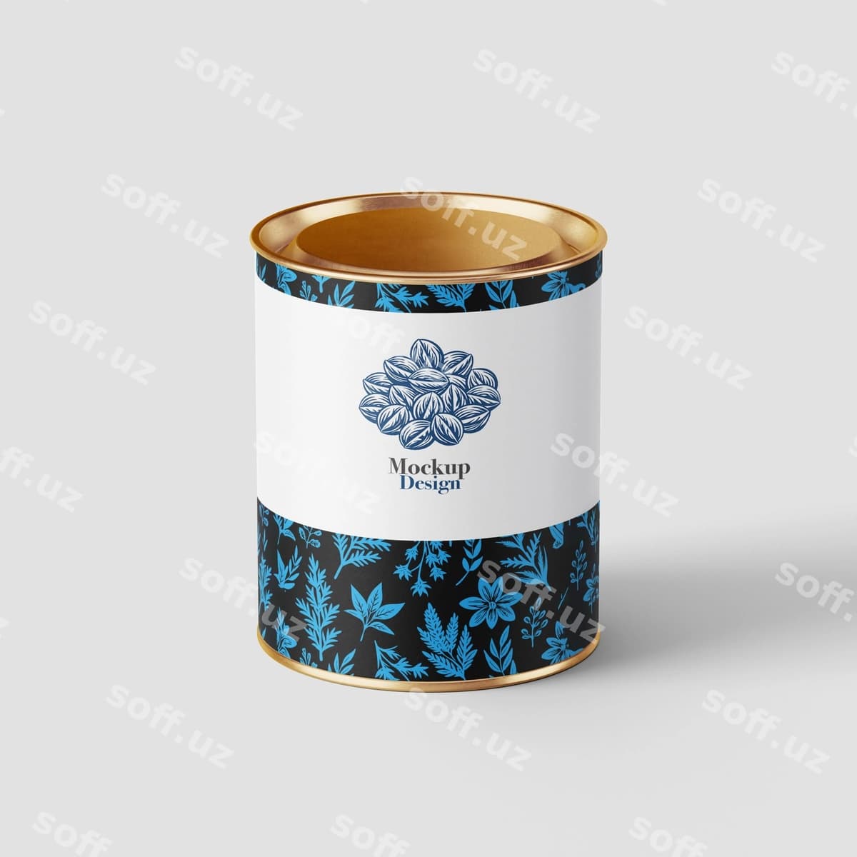 Realistik metal quti namuna dizayni | Realistic tin can mockup design