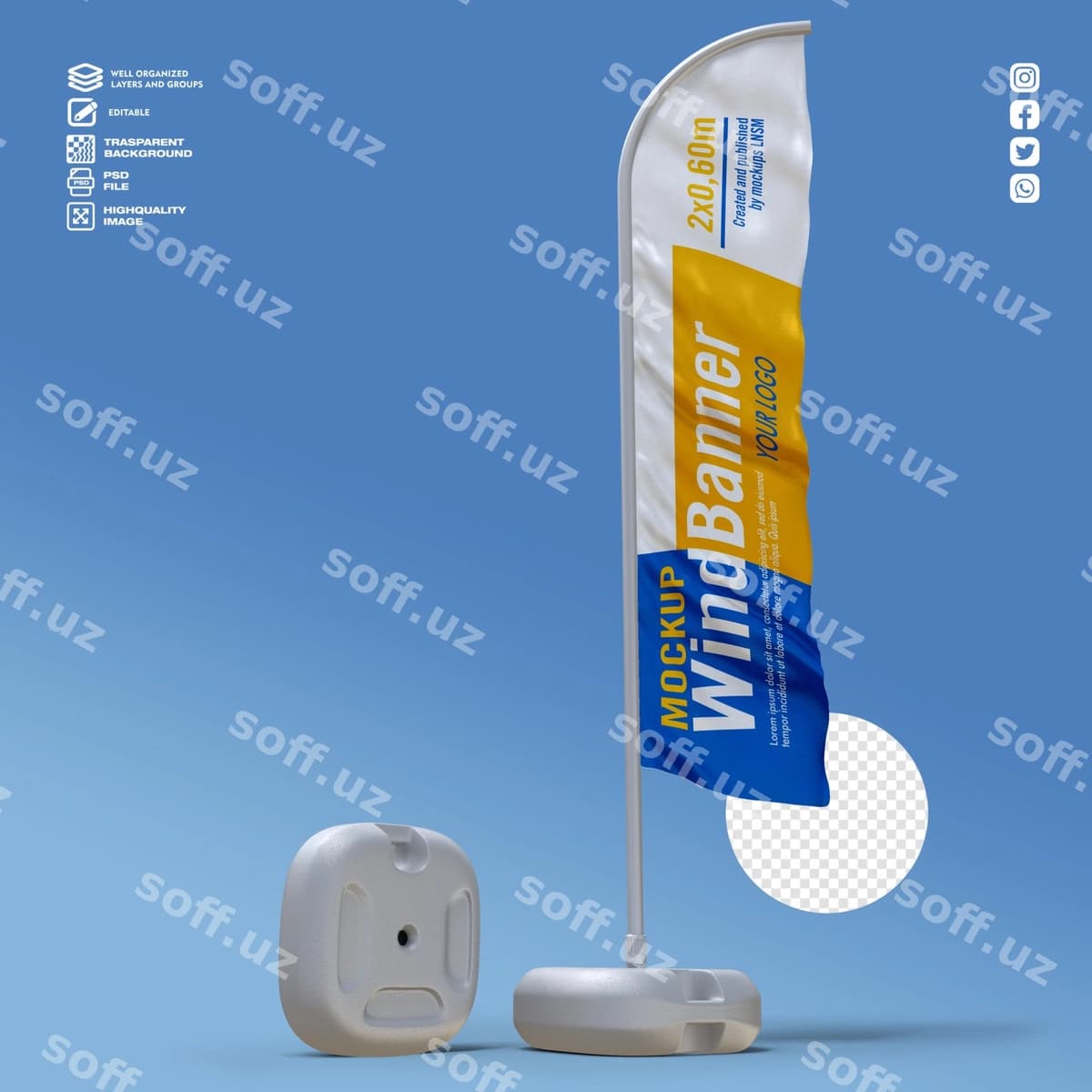 Haqiqiy oq bayrogʻ uslubidagi matal bayrogʻ | Realistic white flag style fabric banner