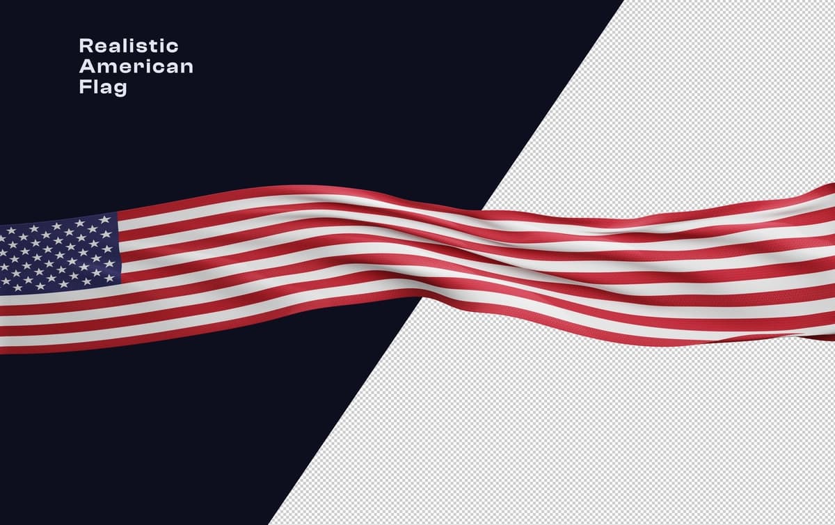 Yuqori sifatli renderga ega realistik teksturali amerika bayrog'i | Reaslistic textured american flag with high quality render