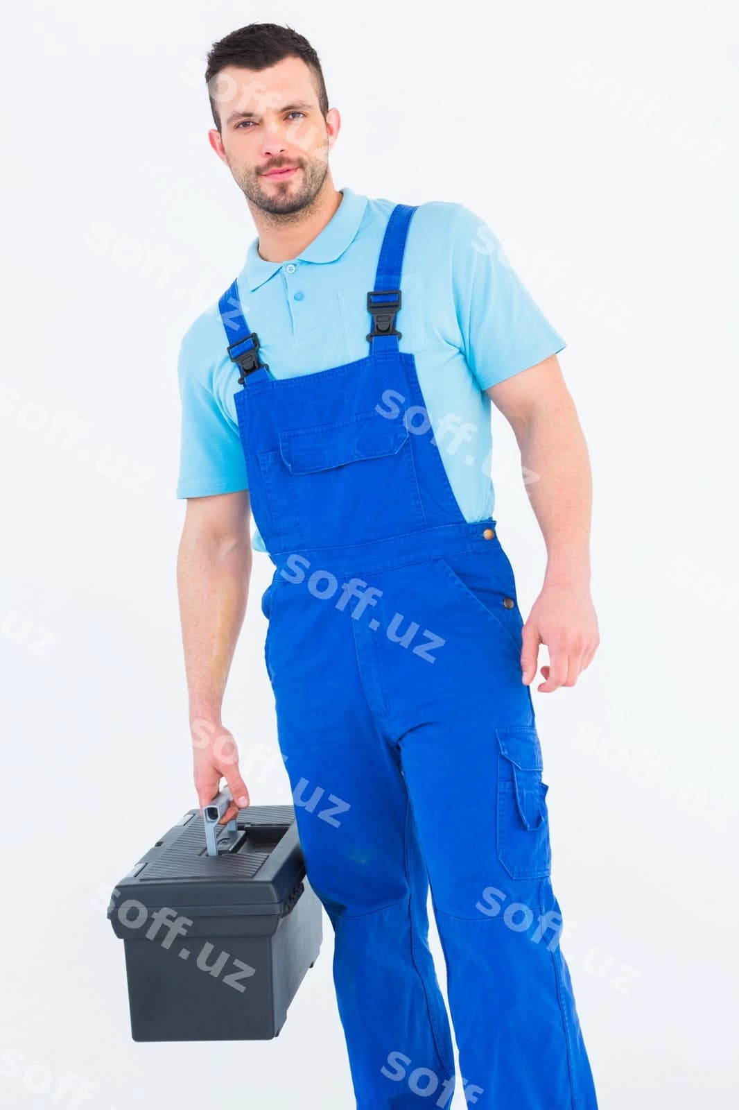 Taminotchi asboblar qutisi bilan | Repairman with toolbox