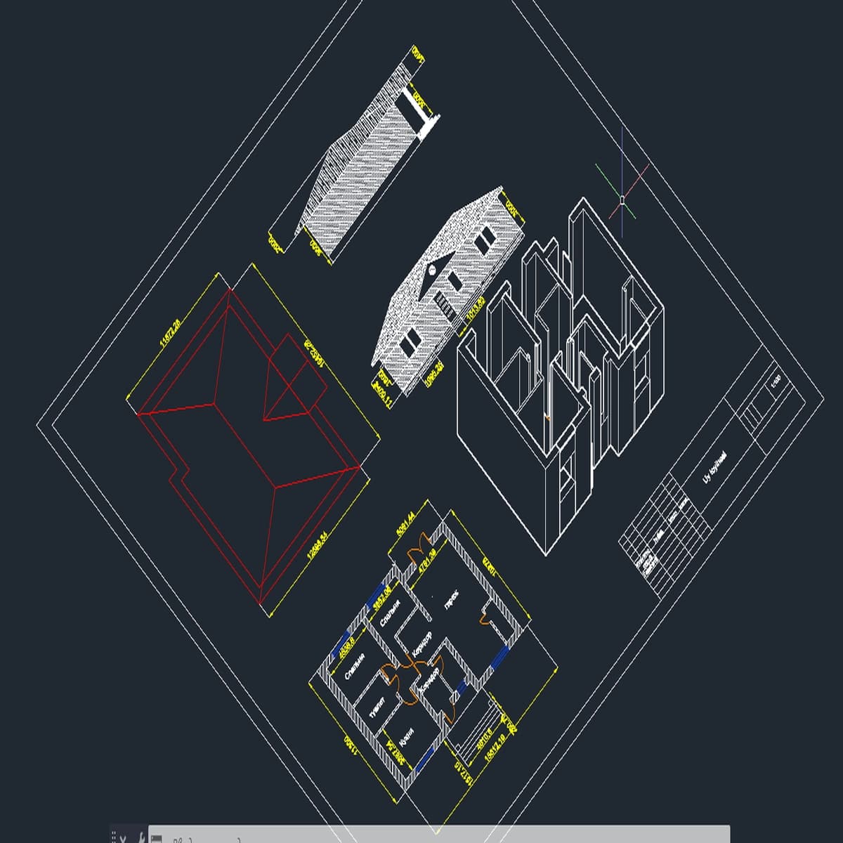 "Zamonaviy uy loyihasi (To'liq to'plam): 2D plan, 3D model