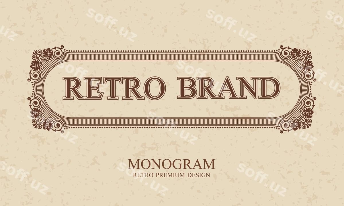 Retro brend qalamaylik ramka | Retro brand calligraphic border