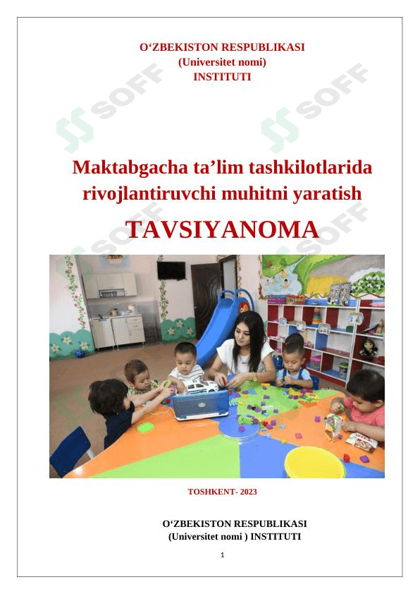 Maktabgacha ta’lim tashkilotlarida rivojlantiruvchi muhitni yaratish