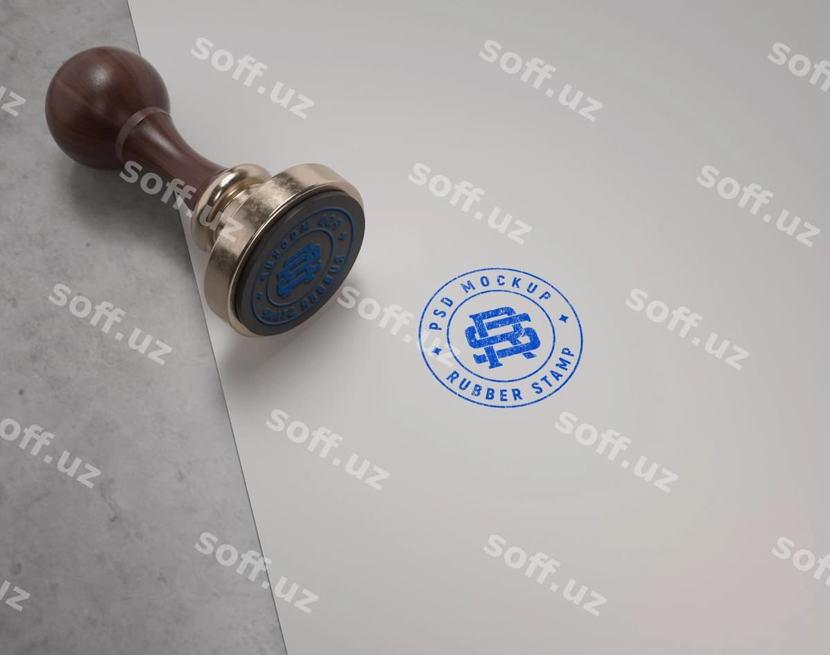 Qog'ozliq chizma varaq | Rubber stamp mock up paper