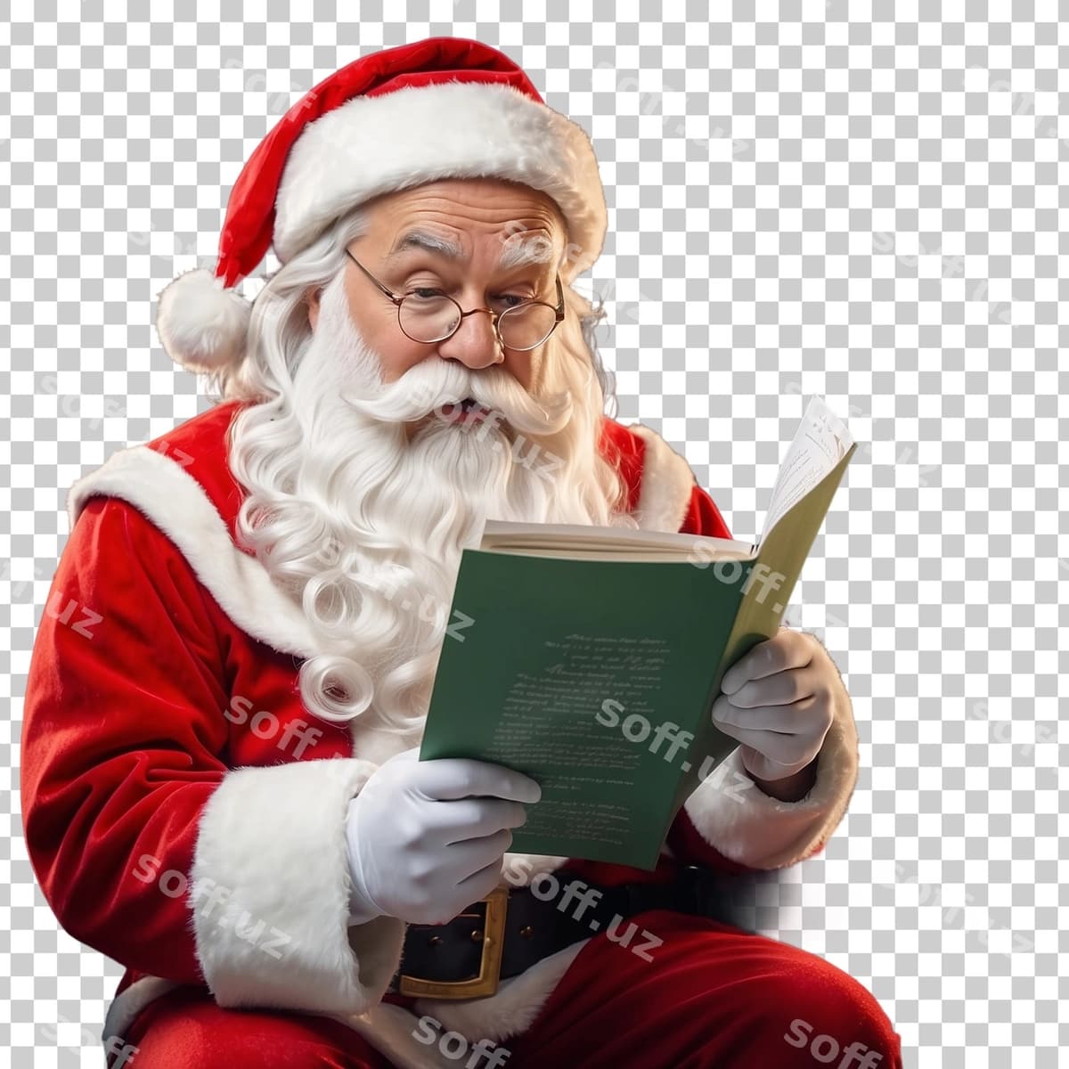 Santa Claus oltin narsani qo'lida tutmoqda | Santa claus holding gold object his hand