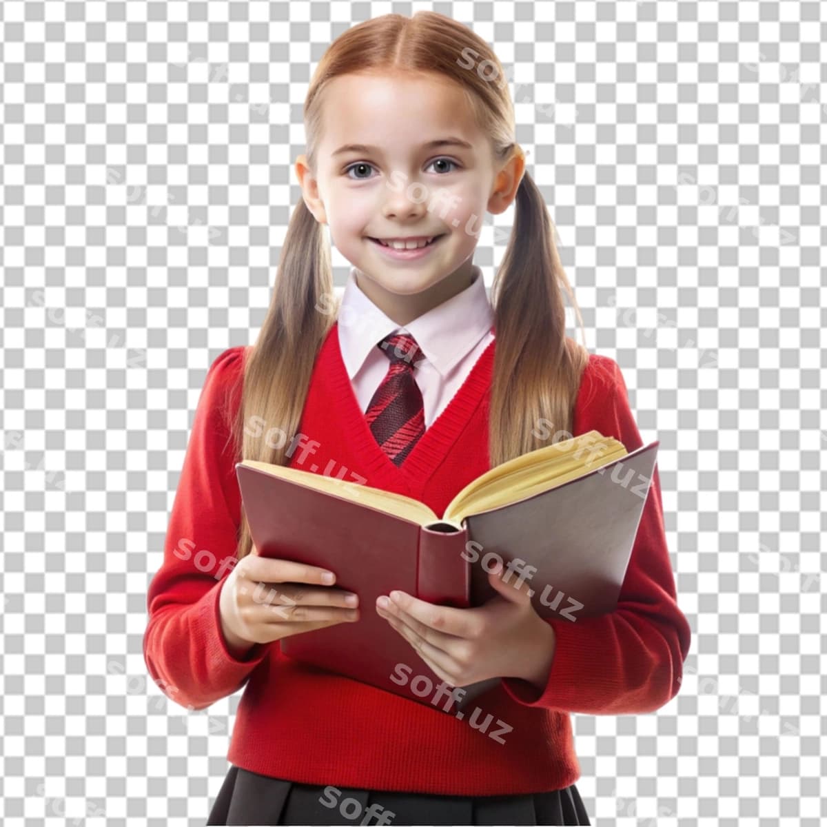 Maktab qizı oq rang fon | School girl white background