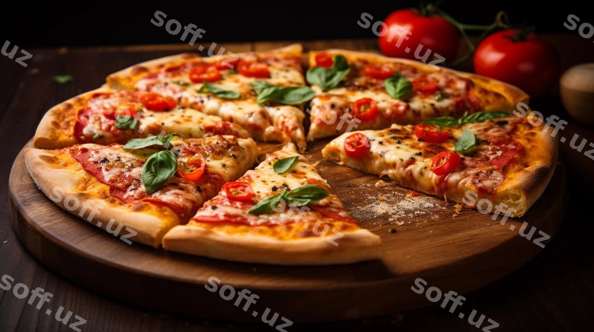 Ajoyib italyan klassik pizza bo'lagi | Scrumptious italian classic pizza slice