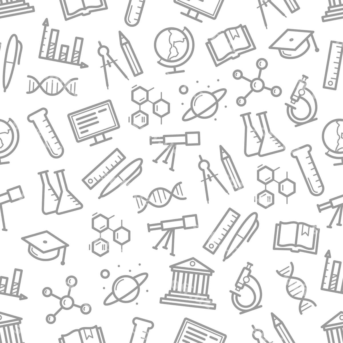 Choksiz naqsh vektor fan belgilari | Seamless pattern vector science symbols