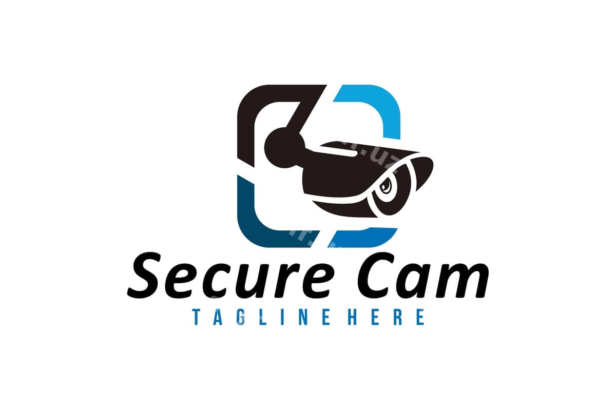 Xavfsiz kamera logotip ikon vektor ajraltirilgan | Secure cam logo icon vector isolated