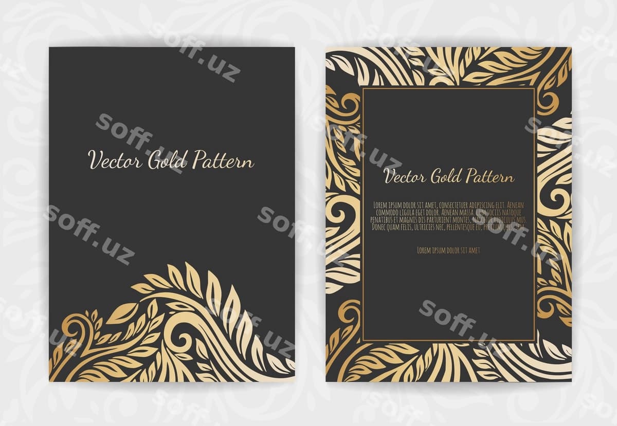 Qora oltin shablonlar komplekti | Set black gold templates