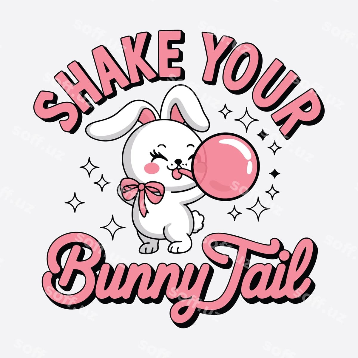 Quyon quyruqli futbolka dizaynini silkiting | Shake your bunny tail t shirt design