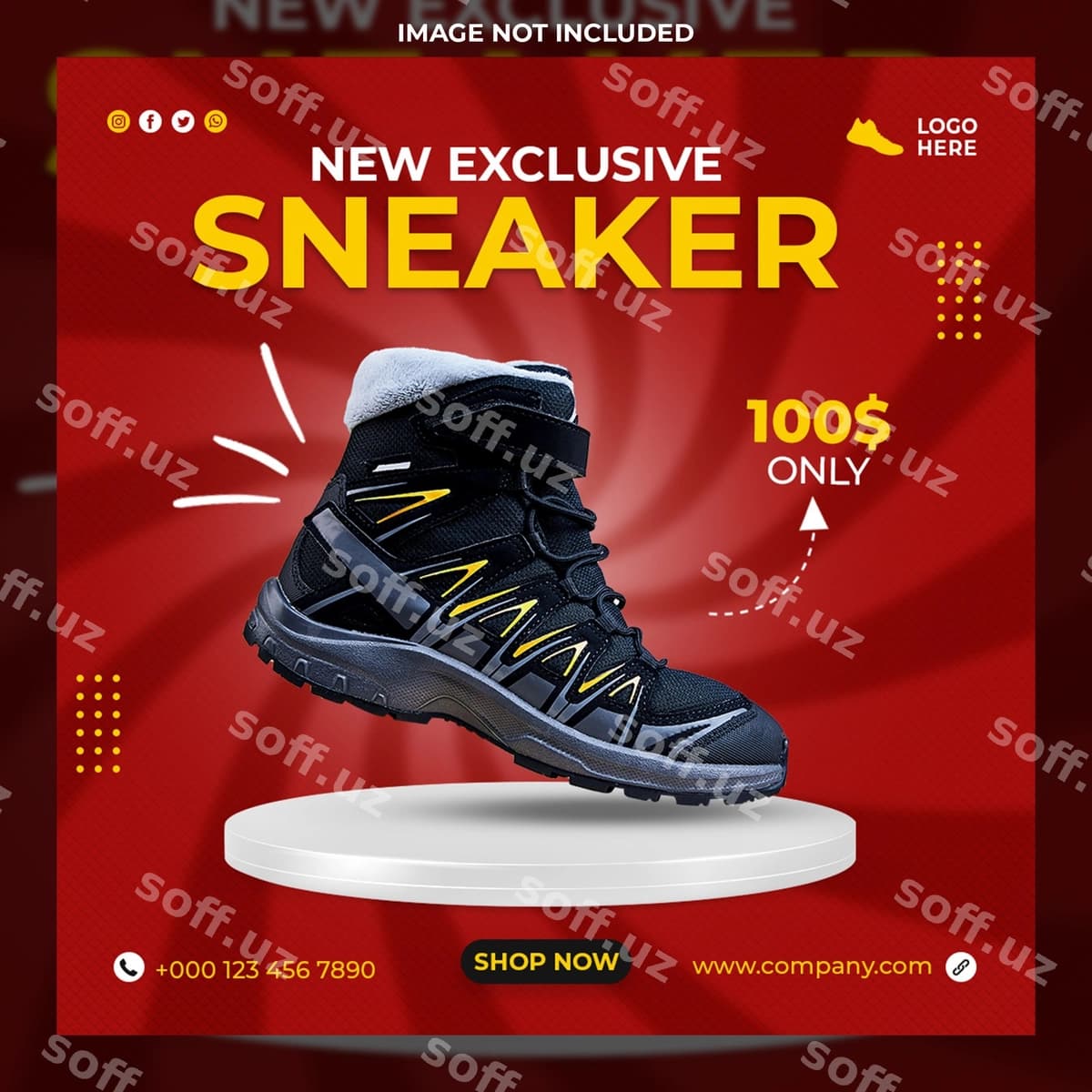 Oyoq qo'shiq ijtimoiy tarmoqlar shabloni | Shoes social media template