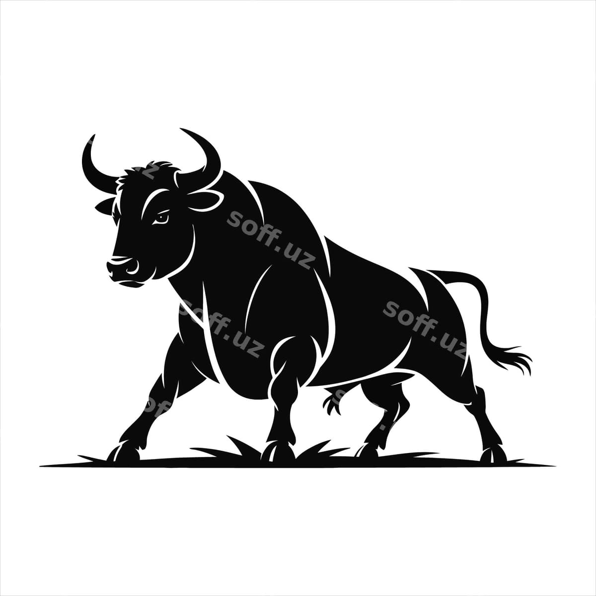 Siluet kuchli buzoq | Silhouette powerful bull