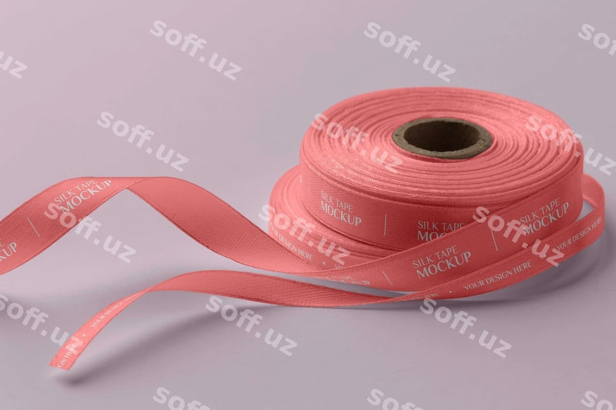 Ipakli lenta dizayn namunasi | Silk tape design mockup