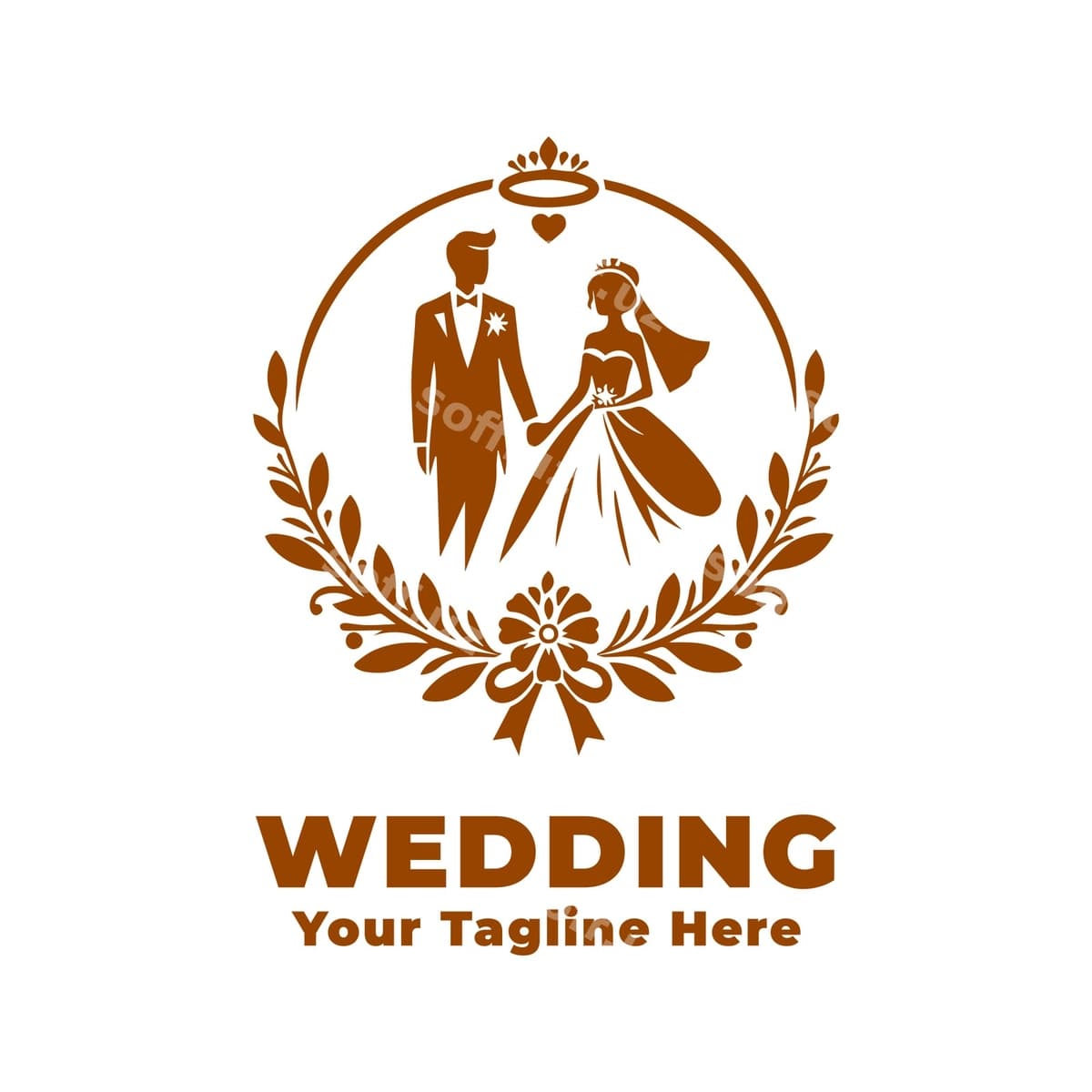 Oddiy logo nikoh dizayn vektor | Simple logo wedding design vector