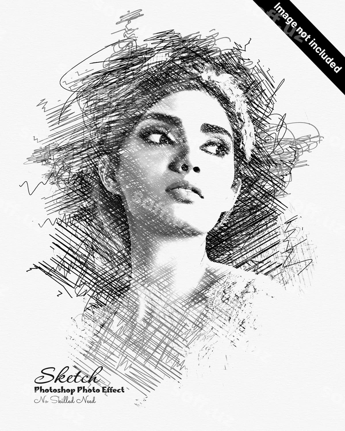 Sketsing foto effekt shabloni | Sketching photo effect template