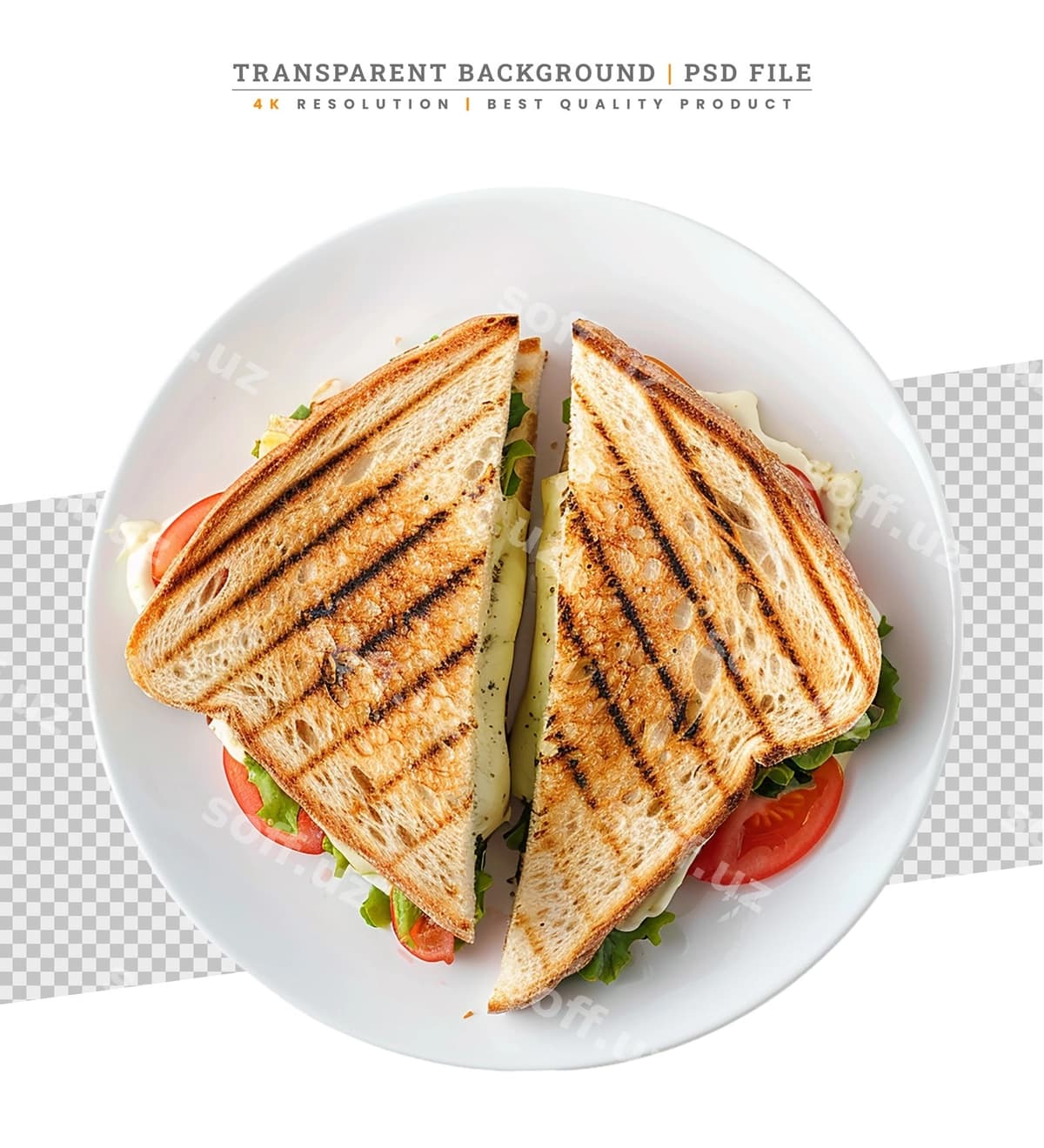 Kesilgan misharli sandvich oq likop | Sliced delicious sandwich white plate