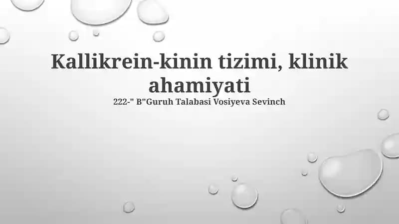 Kallikrein-kinin tizimi, klinik ahamiyati